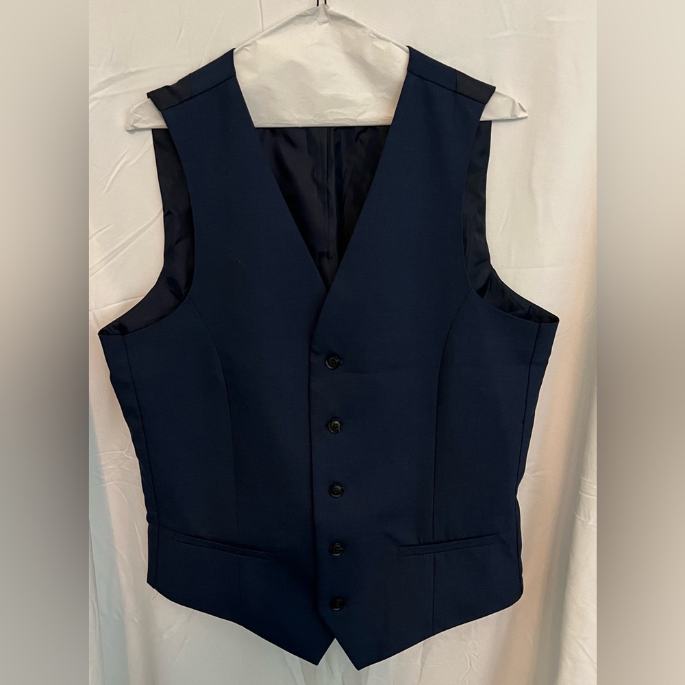 Men’s Blue Vest, Slim Fit Medium